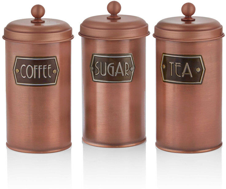 Brambly Cottage Metal Jar - Set of 3 Copper 22cm H x 11cm W x 11cm D
