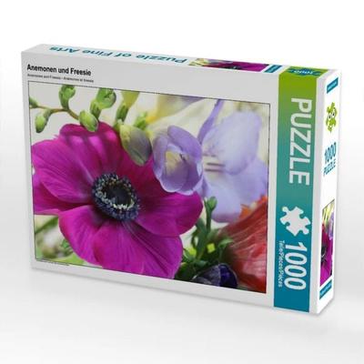 CALVENDO Puzzle Anemonen und Freesie | 1000 Teile Lege-Größe 64x48cm Foto-Puzzle für glückliche Stunden