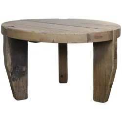 Chic Antique Grimaud Sofa Tisch aus Holz, H48, Ø80 cm