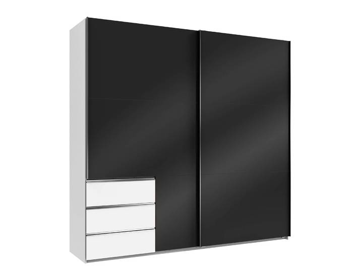 Schwebetürenschrank Level 36 C 250 x 236cm 3 Weiß/Hochglanz Schwarz/Weiß