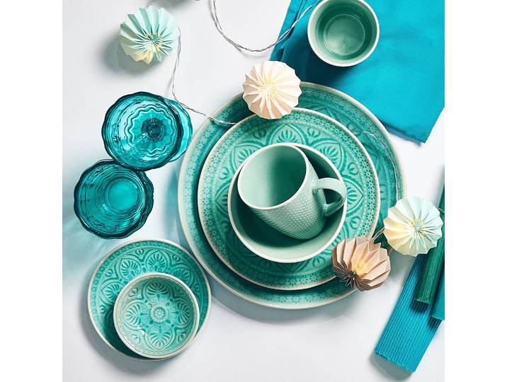 Coupelle à dips SUMATRA - lot de 12 Ø 9cm Turquoise/Turquoise