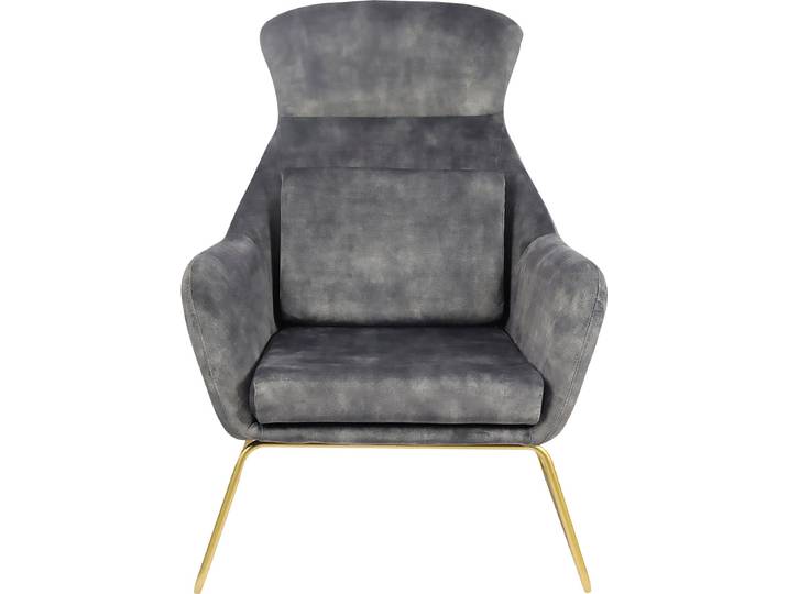 Relaxsessel SALESFEVER Budoni Entspannung pur: Polstersessel , grau (grau, messing), B:73cm H:102cm T:80cm, Samtvelours (100% Polyester), Metall, Sessel, Relaxsessel, inklusive Rückenkissen