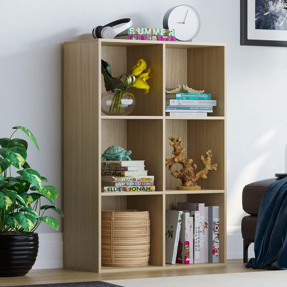 Boekenkast Cube Opslag Organizer met 6 Vakken voor de Woonkamer of Studeerkamer