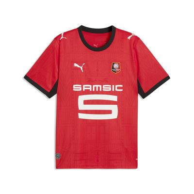 Trainingsshirt PUMA "Stade Rennais 26/27 Heimtrikot Herren", Herren, Gr. XL, rot (rot schwarz), Obermaterial: 100% Polyester. Rippe: 100% Polyester. Einsatz: 100% Polyester, bedruckt, regular fit, Rundhals, Shirts