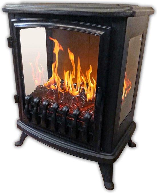 Elektrische 3D Fire Glass Haard mit Fernbedienung, 139 cm, schwarz