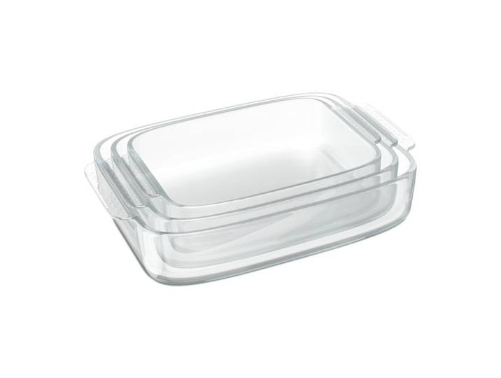 Relaxdays Glazen ovenschaal set van 3