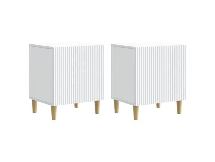 KUPTYERFG Nachttisch 2er Set Weiß 43x34,5x50 cm Holzwerkstoff Schrank Modernes Nachttisch 2er Set für Schlafzimmer und Wohnbereich, mit Fach, Regal und Pendeltür für geordnete Aufbewahrung.