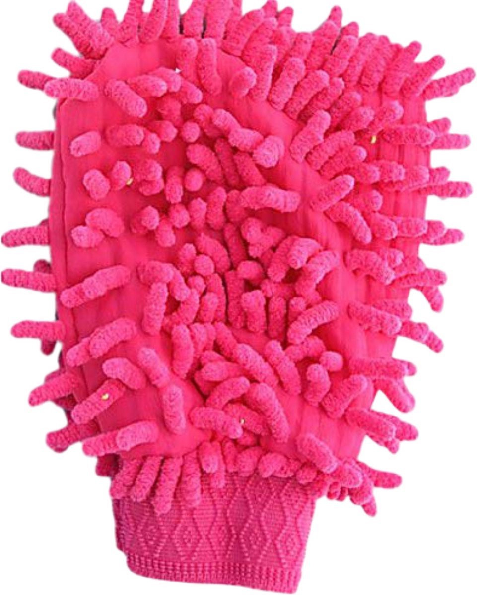 Jumada Dubbelzijdige Microvezel Schoonmaakhandschoenen - Roze