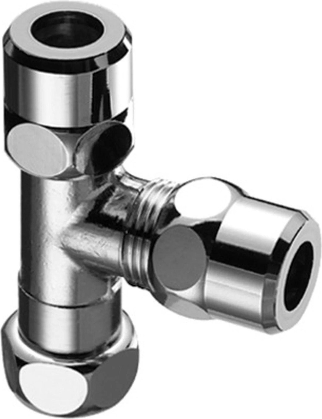 Schell T-stuk, chroom, 3/8x10x10 mm