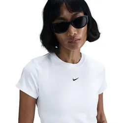 NIKE Sportswear Chill Knit Cropped T-Shirt Damen 101 - white/black L