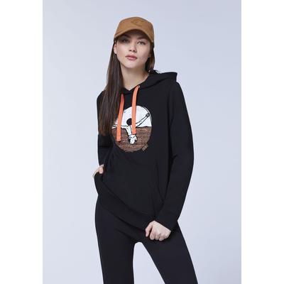 Kapuzensweatshirt CHIEMSEE, Damen, Gr. S (34/36), schwarz (schwarz beauty), 88% Baumwolle, 12% Polyester, Sweatshirts
