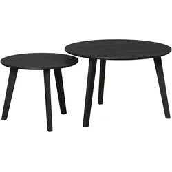 Ebuy24 Ronin Couchtisch Set mit 2 Asche-Dekor schwarz.