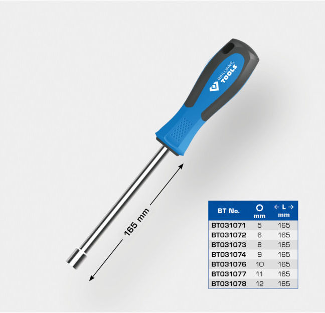 Brilliant Tools Tournevis à douille 5 × 165 mm (BT031071)