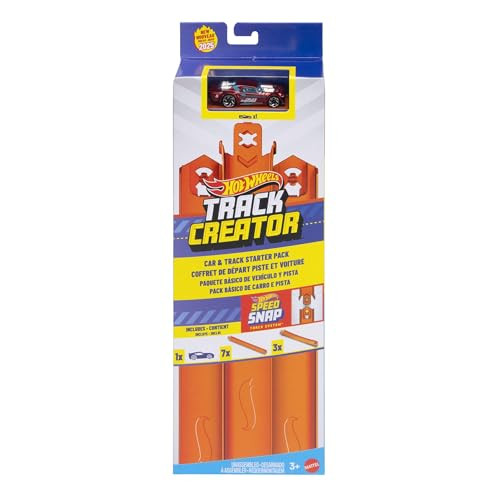 Hot Wheels Track Creator startpakket met speelgoedauto 1:64 oranje