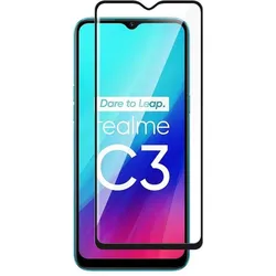 Screenguard Realme C3 Full Screen Panzerglas Schutzfolie 2.5D 9H (Realme C3), Smartphone Schutzfolie, Schwarz