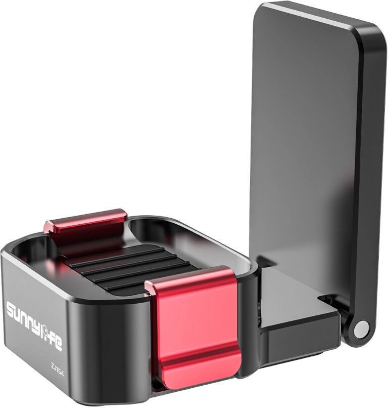 INF Magnetische Schnellwechsel-Metallhalterung, kompatibel mit Osmo Pocket 4/3 – Aluminiumlegierung, Silikonpolster, 180° Schwarz