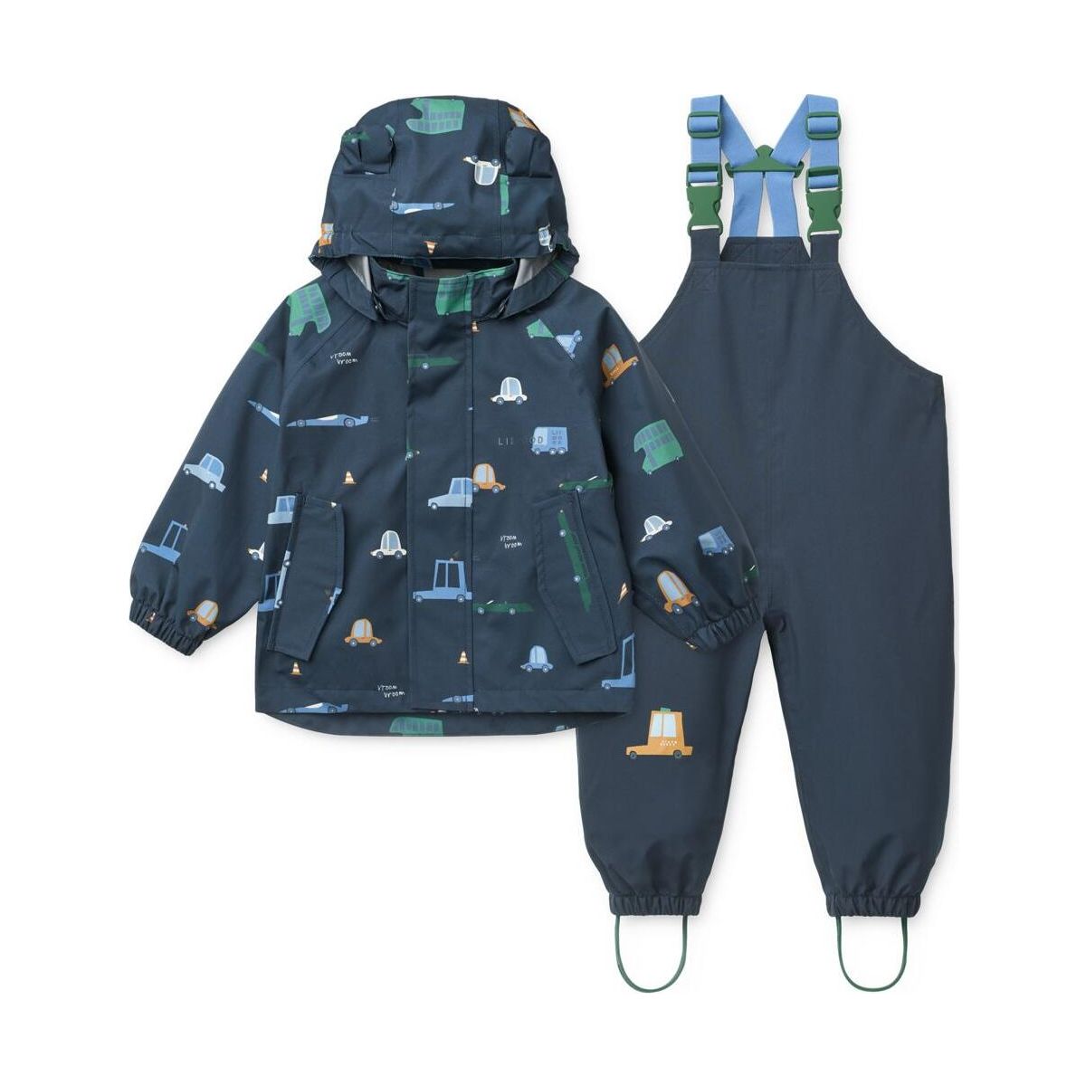 Liewood Manu Rainwear Set cars / classic navy (2782) 80 LW19910-2782-80-CU
