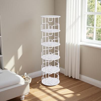 ZWYO HOSIMU "62.2"" 5-Tier Rotating Bookshelf with 360° Spinning Base, Narrow Tall Bookcase, Vertical Storage Organizer for Bedroom"