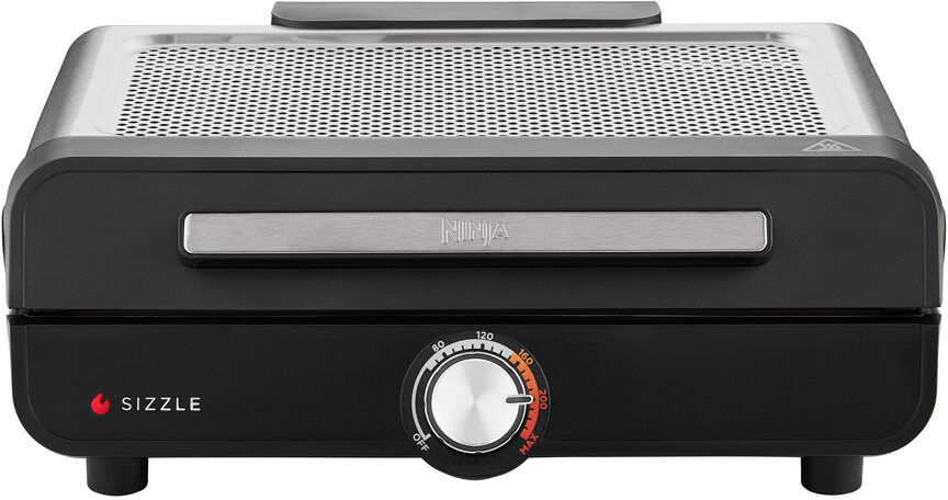 Ninja Sizzle Low Smoke Indoor Grill & Flat Plate - GR101UK Silver;Black 36.5cm W X 23.5cm D