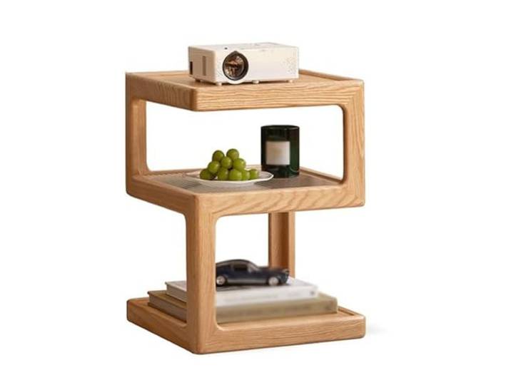 9bbhfJw4R Couchtisch im Landhausstil Moderner geometrischer Sofa-Beistelltisch aus mehrschichtigem Holz(Natural)