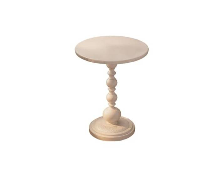 NIUHUAHUI Teetisch, Retro-Beistelltisch aus Eisen – rund, klein, for Balkon, Wohnzimmer oder Bett(White,S)