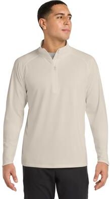 Sport-Tek ST850 Athletic Sport-Wick Stretch 1/4-Zip Pullover Top in Ecru size XL   Polyester/Spandex Blend
