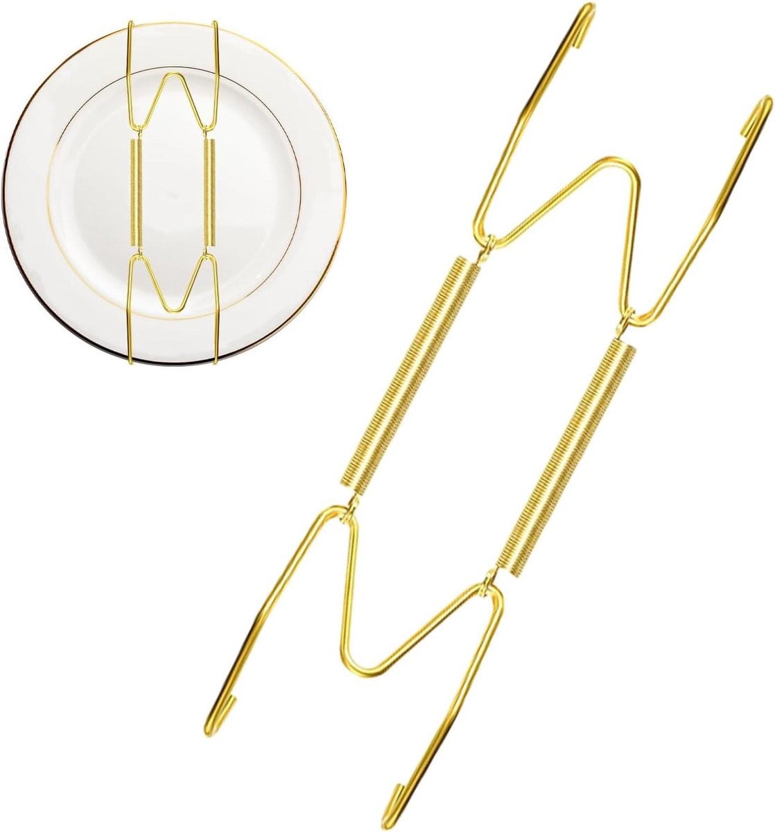 W-vormige Wandplaten Hangers Goud - Onzichtbare Plaat Hangers voor Decoratie - 6-12 inch