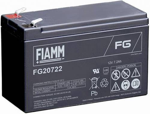 Fiamm FG20722 116113 Bleiakku 12V 7200 Blei-Vlies (AGM) (B x H x T) 65 x 101 x 151mm Flachstecker 6.35mm