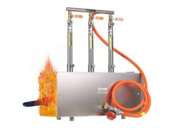 VEVOR Forge à Gaz Propane Portable, Four de Forge à 3 Brûleurs, Température Maximale de 1427 ℃, Fabrication de Couteaux et Forgeage des Métaux, pour Couteliers Maréchaux-ferrants Forgerons, Argenté