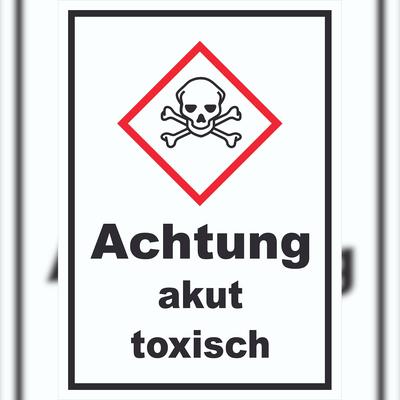 HB-Druck Schild akut toxisch Toxizität Totenkopf hochkant A0 (841x1189mm)