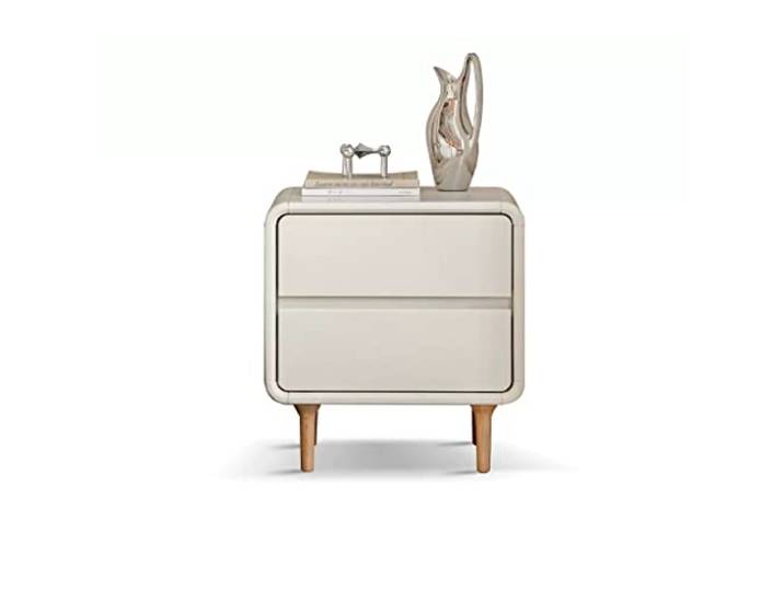 YCCHAH Bett mit Stauraum Nachttisch im nordischen cremefarbenen Stil, moderner, einfacher Schlafzimmerschrank, Wohnzimmer-Couchtisch, Beistelltisch Desktop