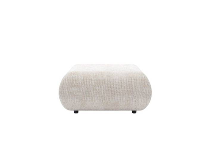 LEVI - Pouf en tissu lisse Beige 88x88x41