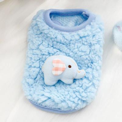 Uplift Essentials Cozy Velvet Newborn Kitten & Small Animal Pullover Sweater blue Elephant 3xs