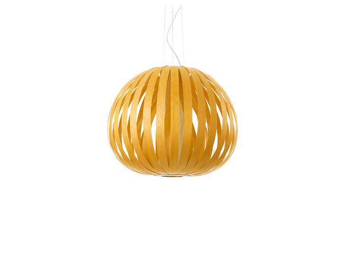 LZF LUZIFER lampe à suspension POPPY MEDIUM (Jaune - Vernis à bois)