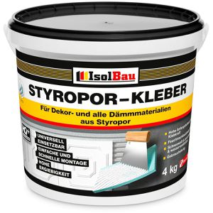 IsolBau Montagekleber für innen, 4kg, Styroporkleber, schnellhaftend & wasserdicht, weiß
