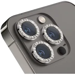 MobileKing Linsenschutz Glitzer-Ringe in schwarz für iPhone 11 - 9H Glas - MBK530