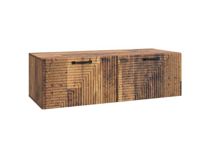 hliofuir TV-Schrank Wandmontiert Altholz 98x41x30cm Holzwerkstoff Schwebendes Lowboard für Wohnzimmer und Schlafzimmer mit 2 Klapptüren und Stauraum für Ihr Mediengerät-Zubehör.