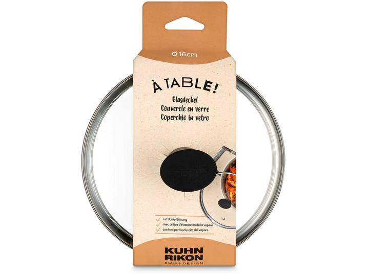 À Table! Glasdeckel mit Dampföffnung 16cm