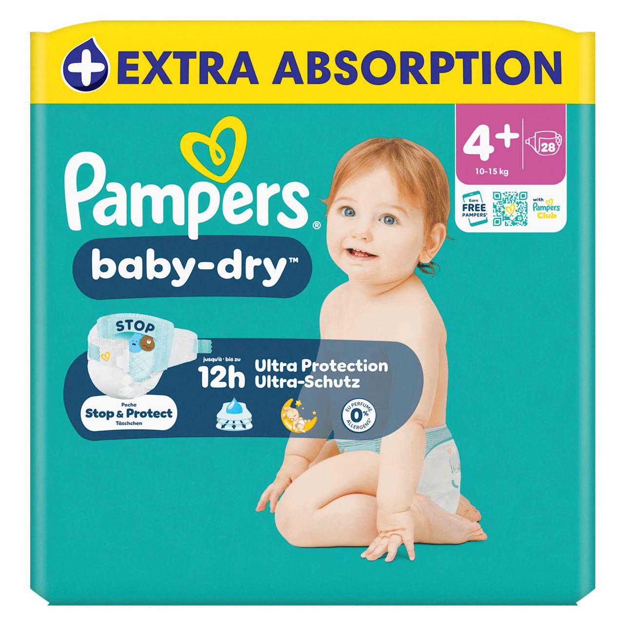 Pampers Baby Dry Gr.4+ Maxi Plus 10-15kg Windeln Single Pack 28 Stück (Gr. 4+, 28 Stk.) (66627687)