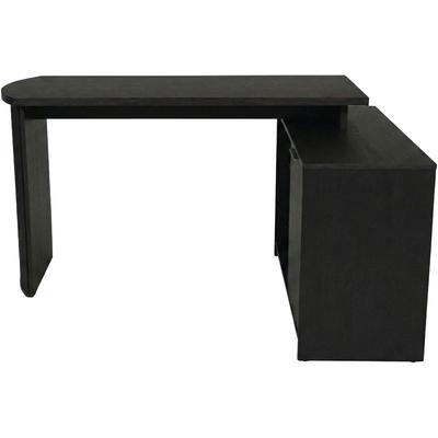 Eckschreibtisch JAHNKE "MOON C 14 E", schwarz (eiche schwarz, eiche schwarz, eiche schwarz), B:140cm H:75,2cm T:100cm, Tische, Eckschreibtisch, Eckschreibtisch, wechselseitig montierbar, 2 Fächer, Breite:140 cm