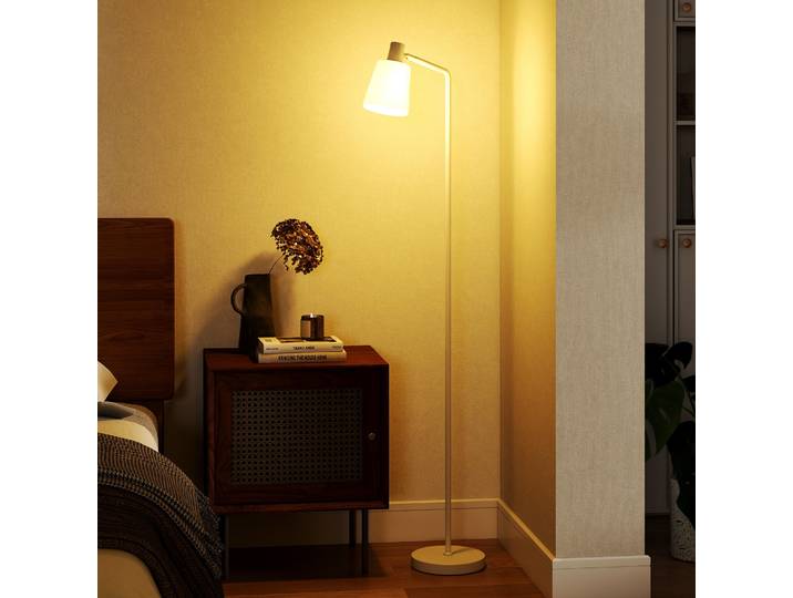 HOMCOM Lampe LED sur Pied Dimmable Abat-jour Pivotant Blanc