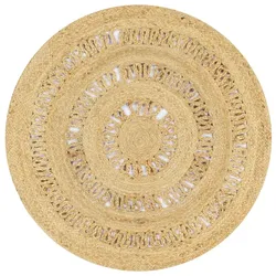 vidaXL Teppich Handgefertigt Jute Geflochten 90 cm