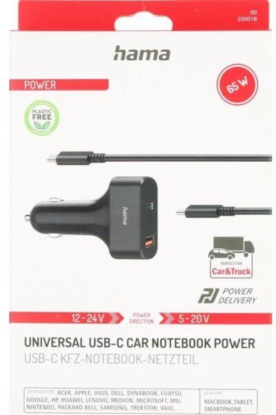 Hama Adapter Til Bil Med Usb-C Kabel