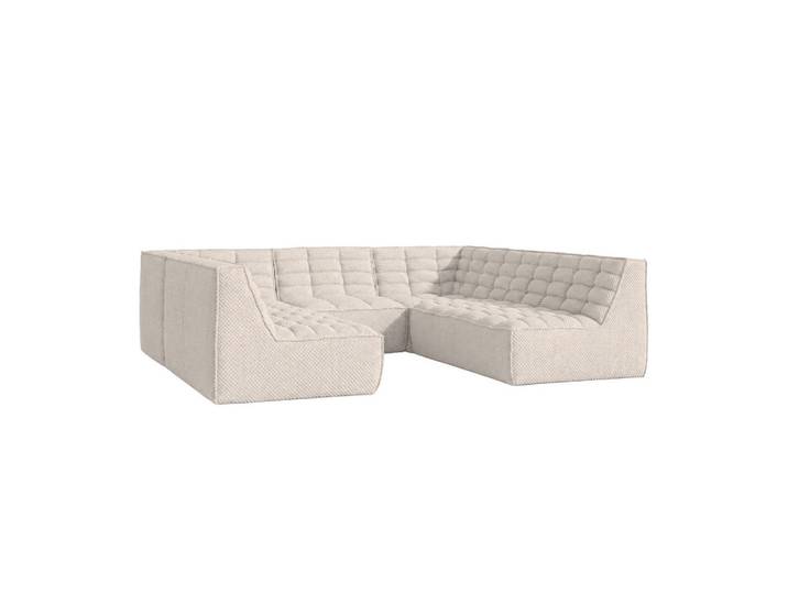 Kaiser Möbel Ecksofa Modulares Corner U-Form, Plüschstoff Pop, Beige, Lazy U Corner, Holz, 266x253 cm, Wohnzimmer, Sofas & Couches, Wohnlandschaften, Ecksofas