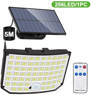 Quick Pick Pro Ultra Bright Solar Motion Sensor Light With LEDs Waterproof Outdoor Security Wall Light 256led 1pcs