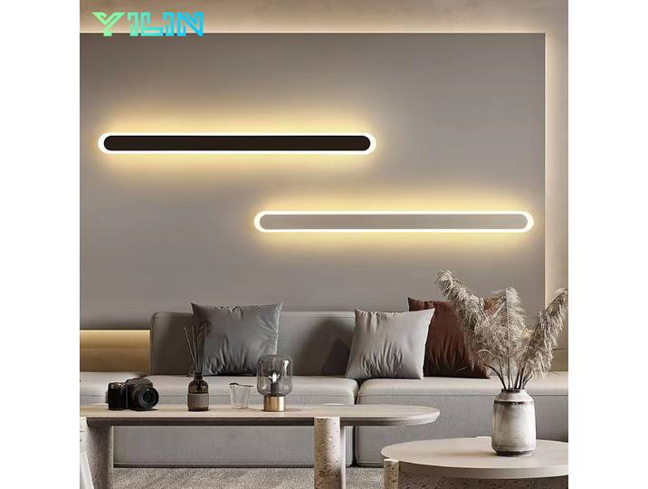 Applique murale longue moderne à LED pour intérieur, style nordique, pour salon, couloir, éclairage décoratif