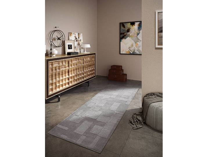 Läufer Wilhelmine 80 x 1 x 250cm Grau/Grau