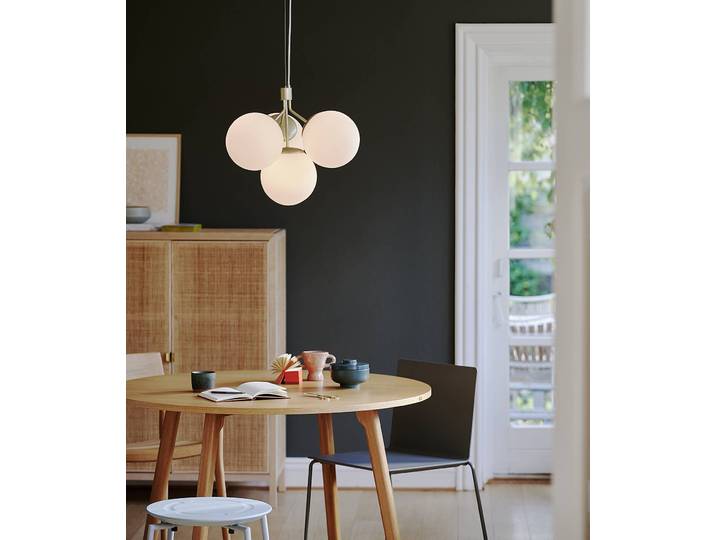 Suspension Ø 20cm Laiton/Laiton Acier brossé Verre E27