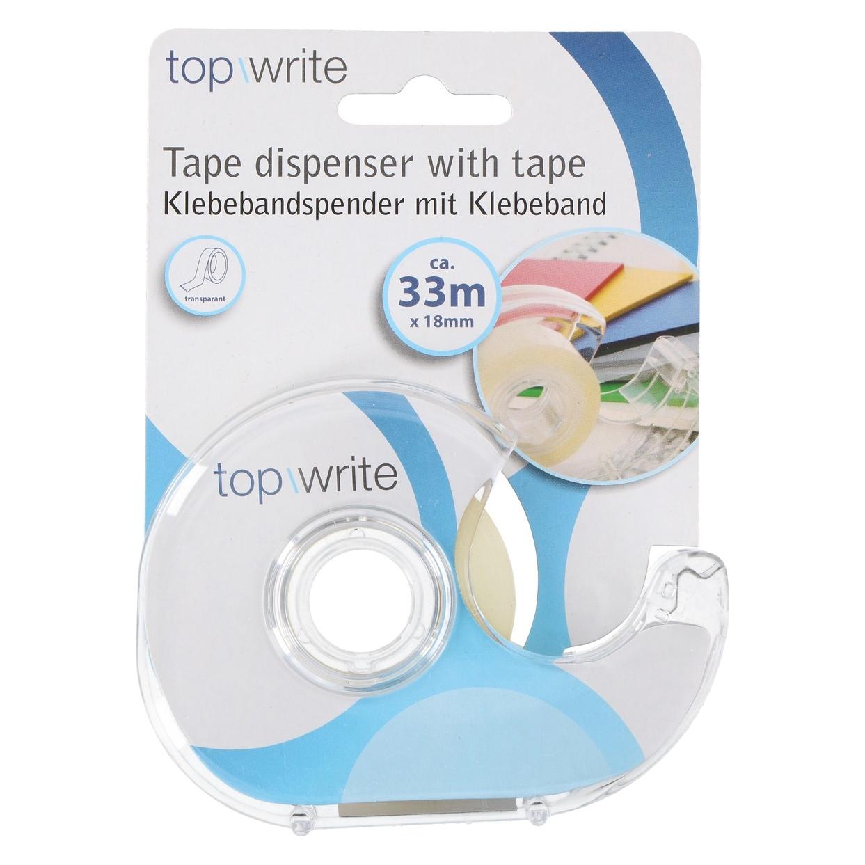 Topwrite Abroller mit Klebeband 33m x 18mm (E8711252452739)