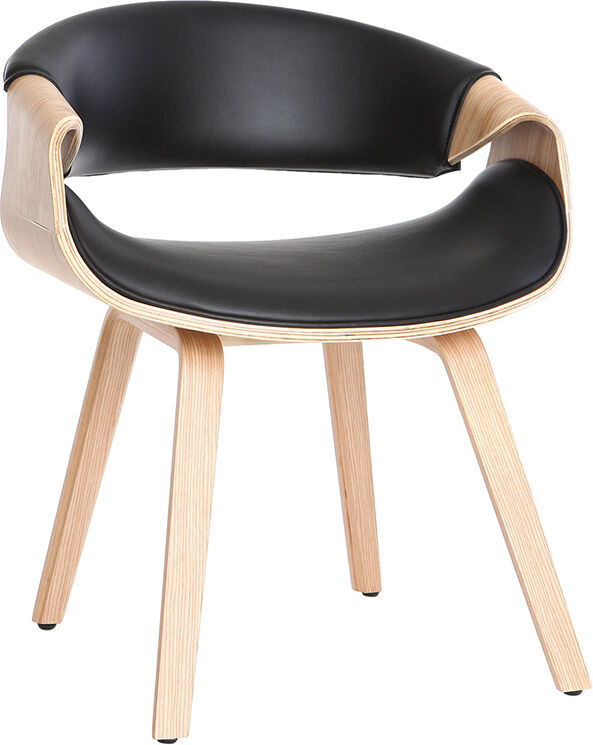 Miliboo Chaise design noir et bois clair ARAMIS